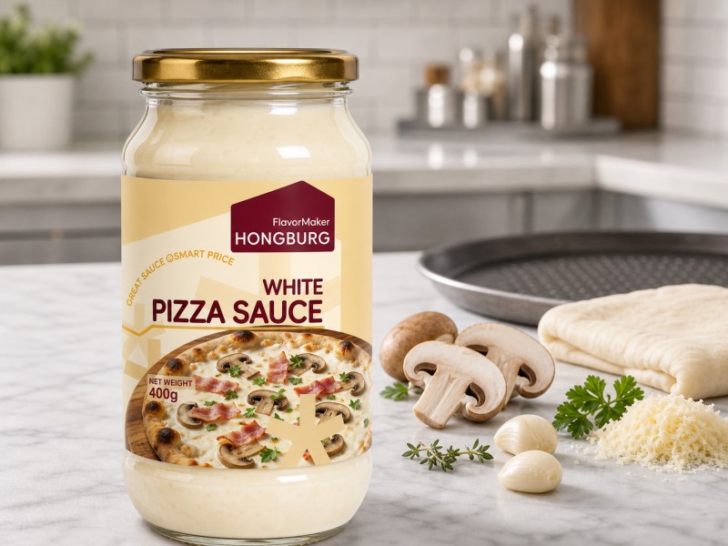 Pizza alba lenis Cremeo condimentum